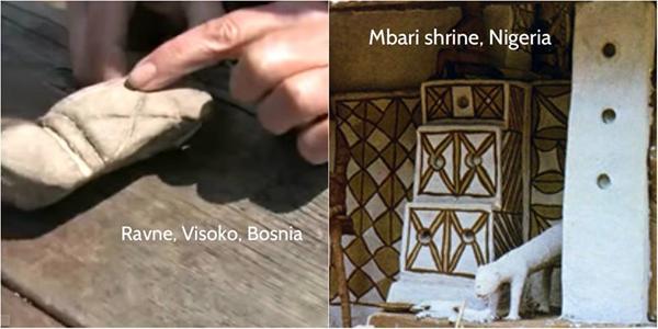 Stone depicting the symbol “MAGAN” found in Ravne Tunnels