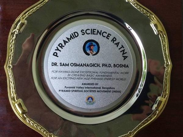 OSMANAGICH AWARDED “PYRAMID SCIENCE DIAMOND” IN INDIA