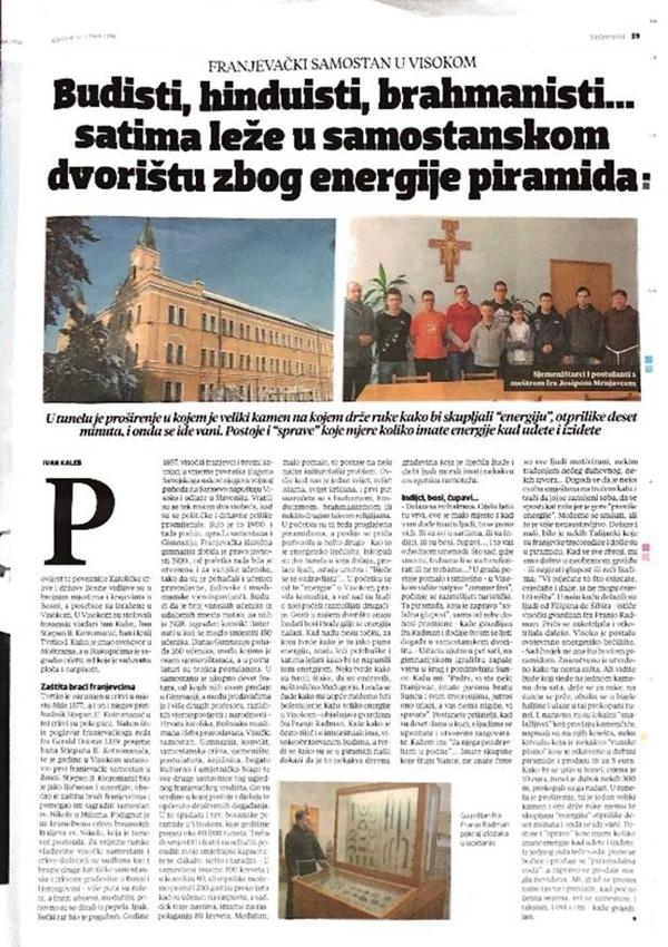 FOUNDATION CEASES COOPERATION WITH THE FRANCISCAN MONASTERY IN VISOKO