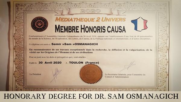 Honorary Degree for Dr. Sam Osmanagich