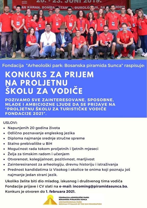 OTVOREN KONKURS ZA VODIČKU ŠKOLU FONDACIJE