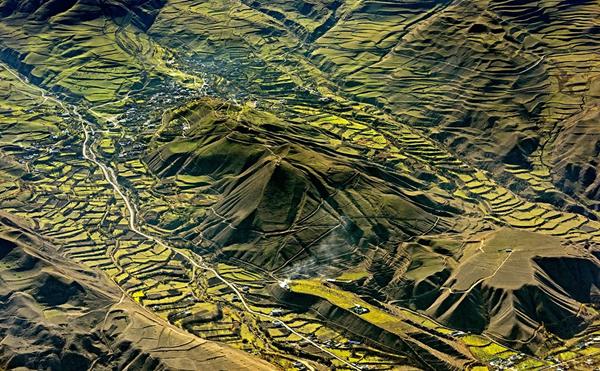 Ancient man-made terraces in the mountains of Dagestan