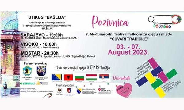 U SUBOTU 5.AUGUSTA U PARKU „RAVNE 2“ 7.MEĐUNARODNI FESTIVAL FOLKLORA ZA DJECU I MLADE
