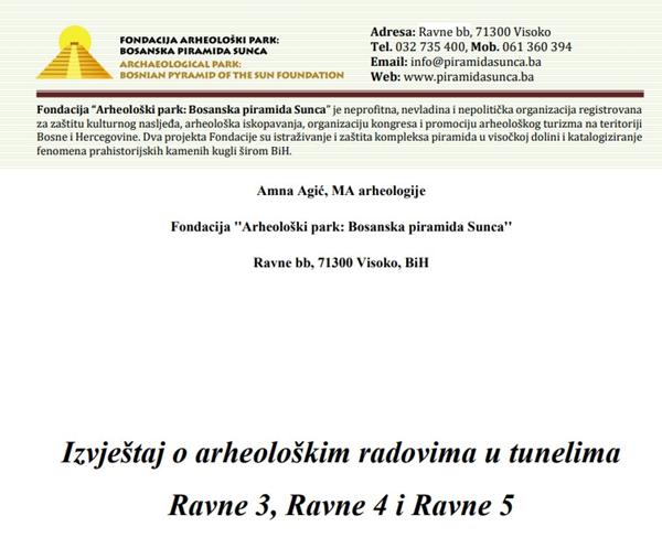 Izvještaj o arheološkim radovima u tunelima Ravne 3, Ravne 4 i Ravne 5