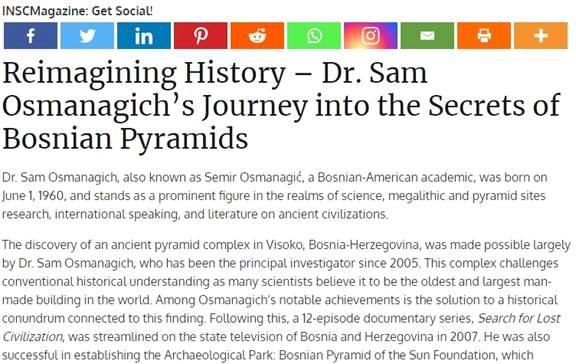 THEINSCRIBEMAG.COM – PUTOVANJE DR. SAMA OSMANAGICHA KROZ TAJNE BOSANSKIH PIRAMIDA