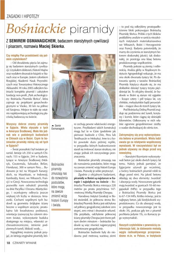 BOSANSKE PIRAMIDE U POLJSKOM MAGAZINU “CZWARTY WYMIAR”