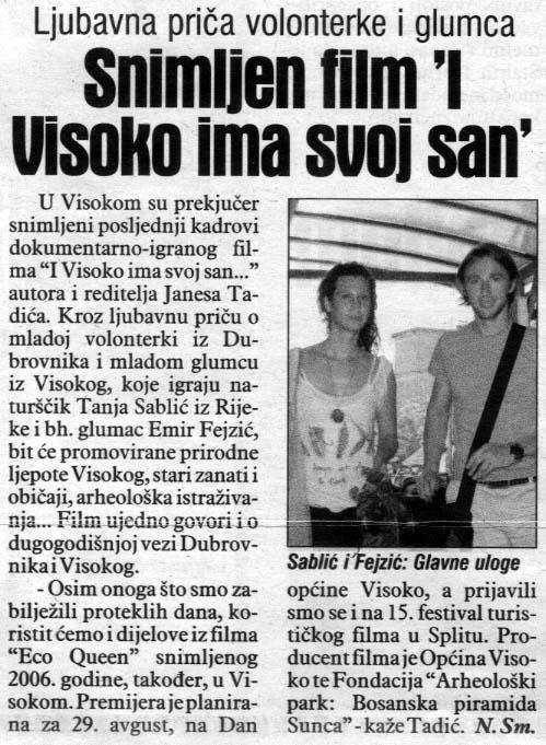 SNIMLJEN FILM ‘I VISOKO IMA SVOJ SAN’