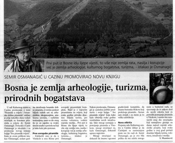 BOSNA JE ZEMLJA ARHEOLOGIJE, TURIZMA, PRIRODNIH BOGATSTAVA