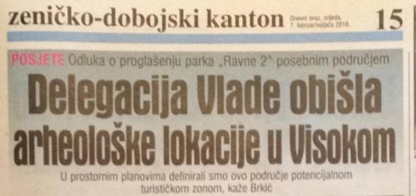 Delegacija Vlade obišla arheološke lokacije u Visokom