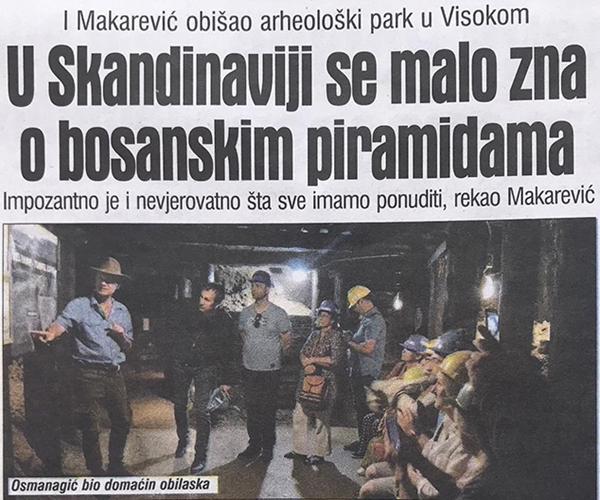 Dnevni avaz 03.07.2019.: Ambasador makarević obišao arheološki park u Visokom
