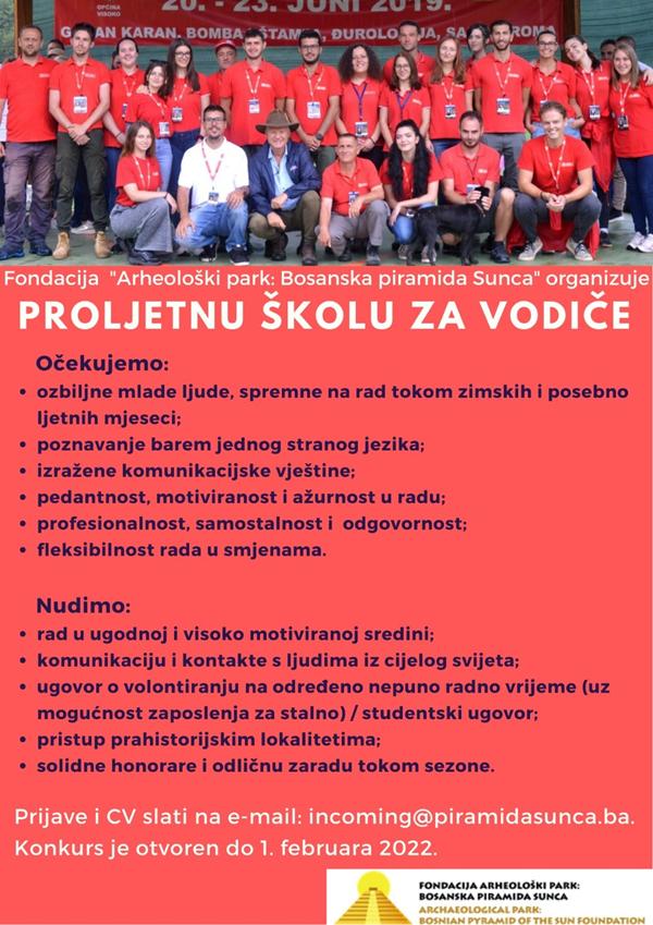 POZIV ZA PRIJAVU ZA ŠKOLU ZA VODIČE FONDACIJE