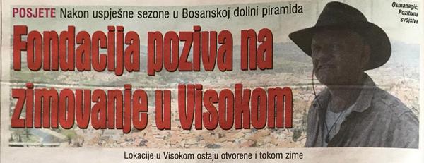 Dnevni Avaz 11.12.2020: Zimovanje u Visokom