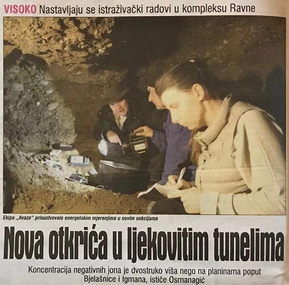 Dnevni Avaz naslovnica 23.01.2021. i vijest o otkriću novog tunela